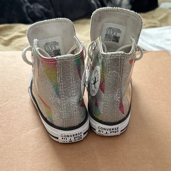 Converse All-Star Silver High-Top Sneakers - Picture 3 of 7